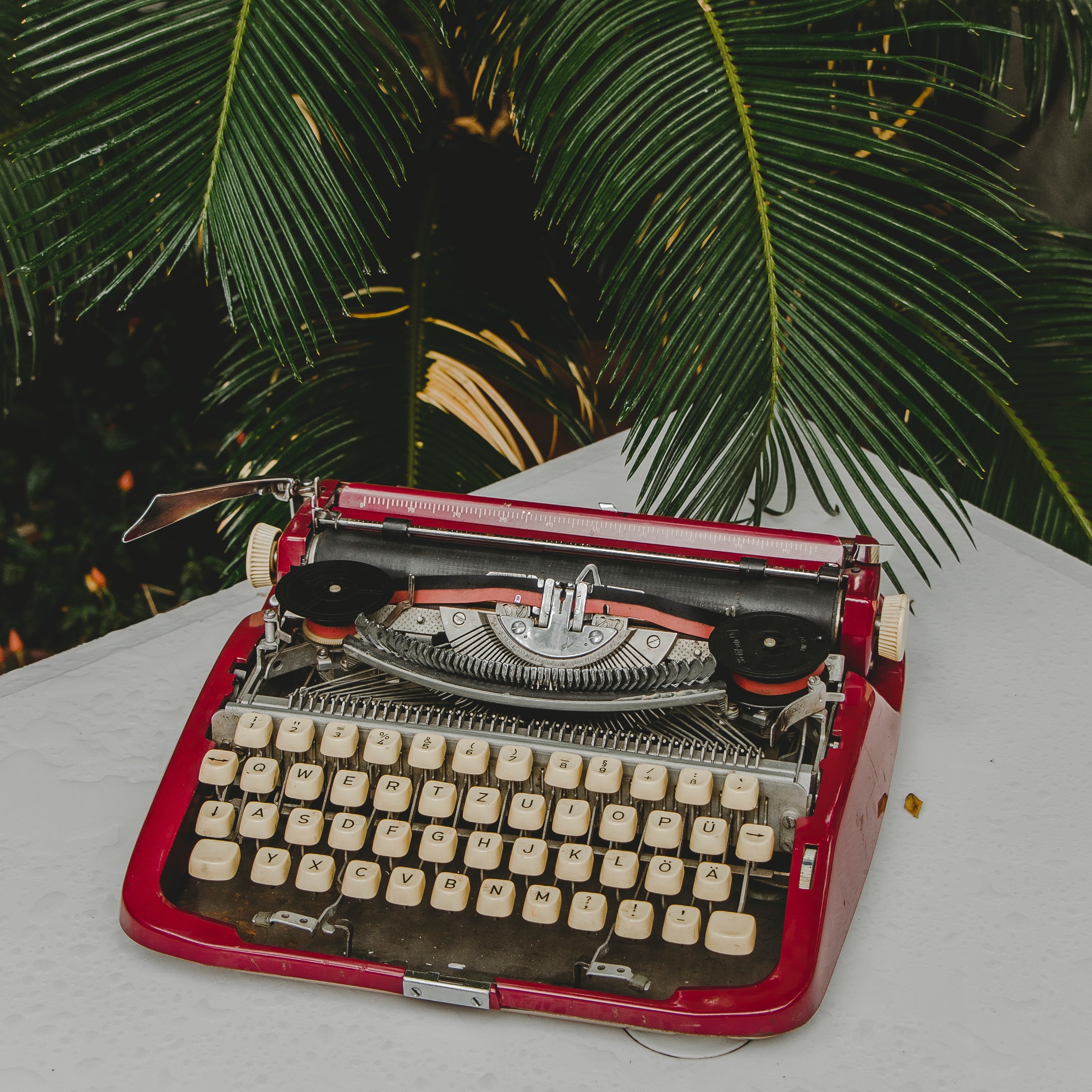 Red typewriter